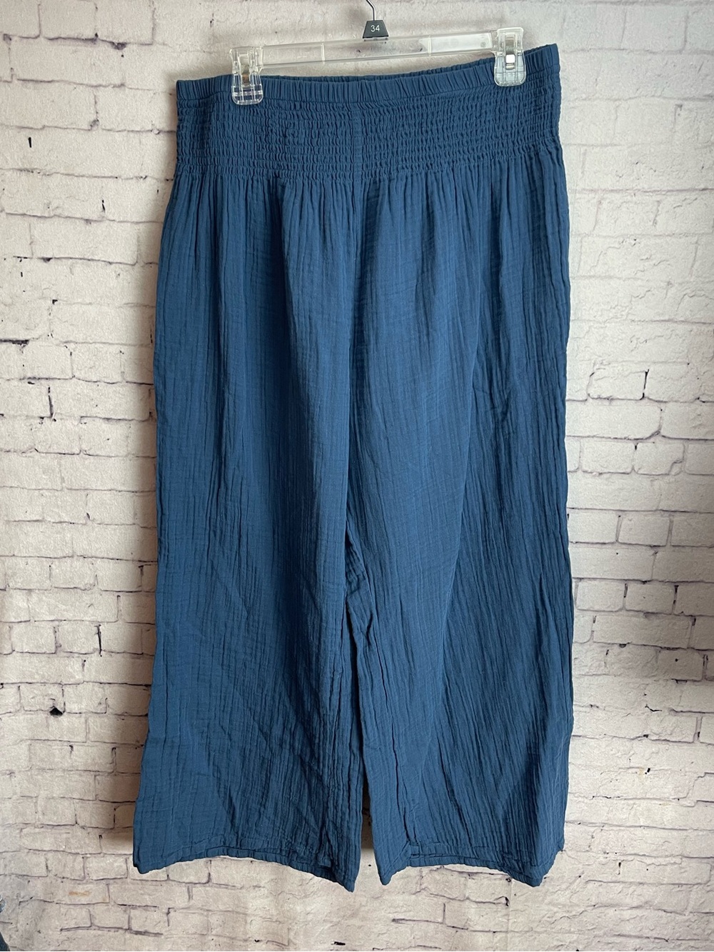 Lotus and Luna wide leg cotton pants dark blue side 2XL